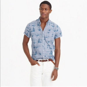J Crew Mens Shirt in Sail Boat Print M